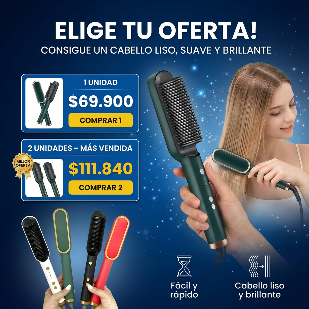 Plancha Cepillo Alisador 2-en-1